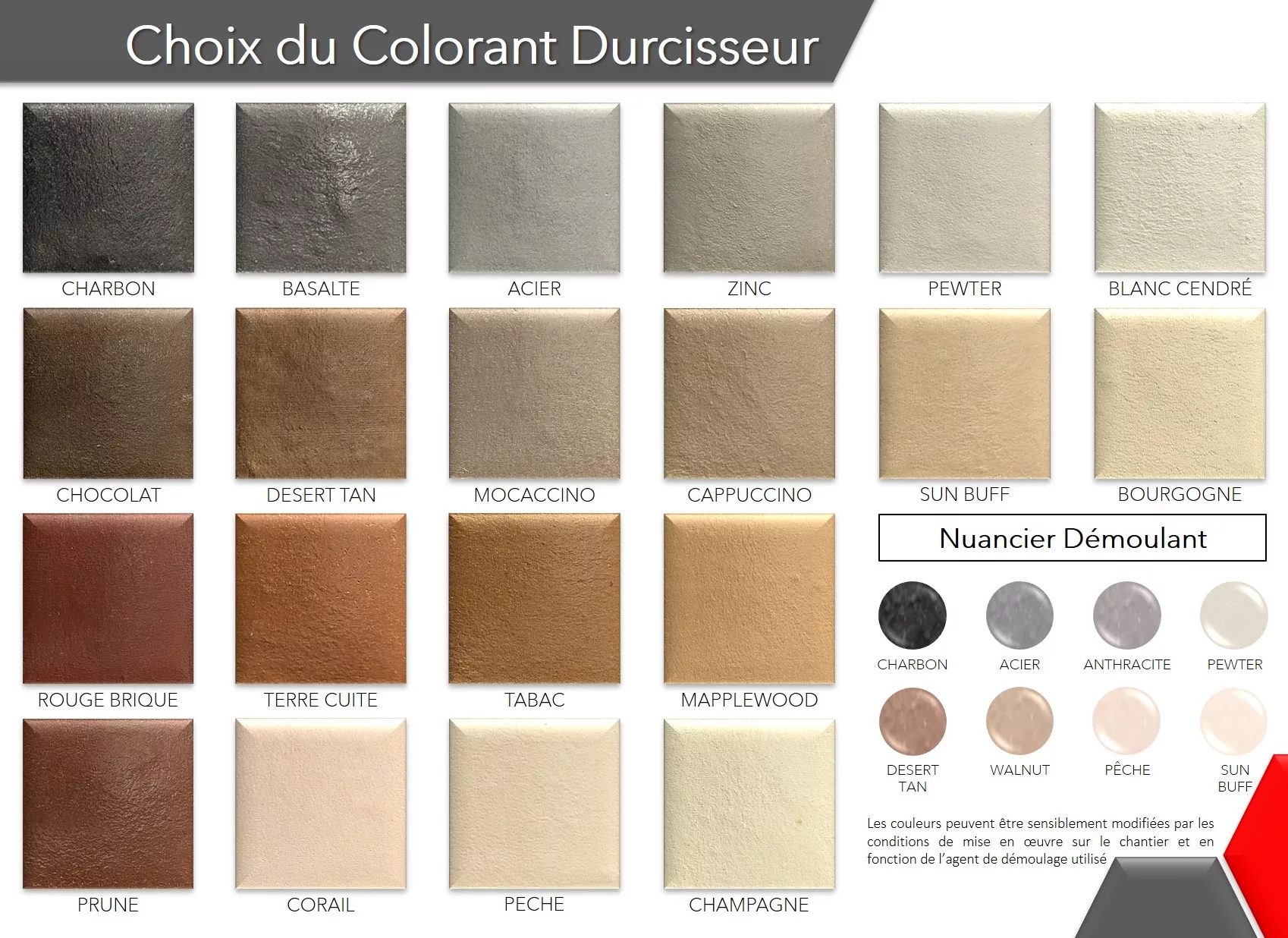 Nuancier de couleurs : Personnalisez votre béton imprimé