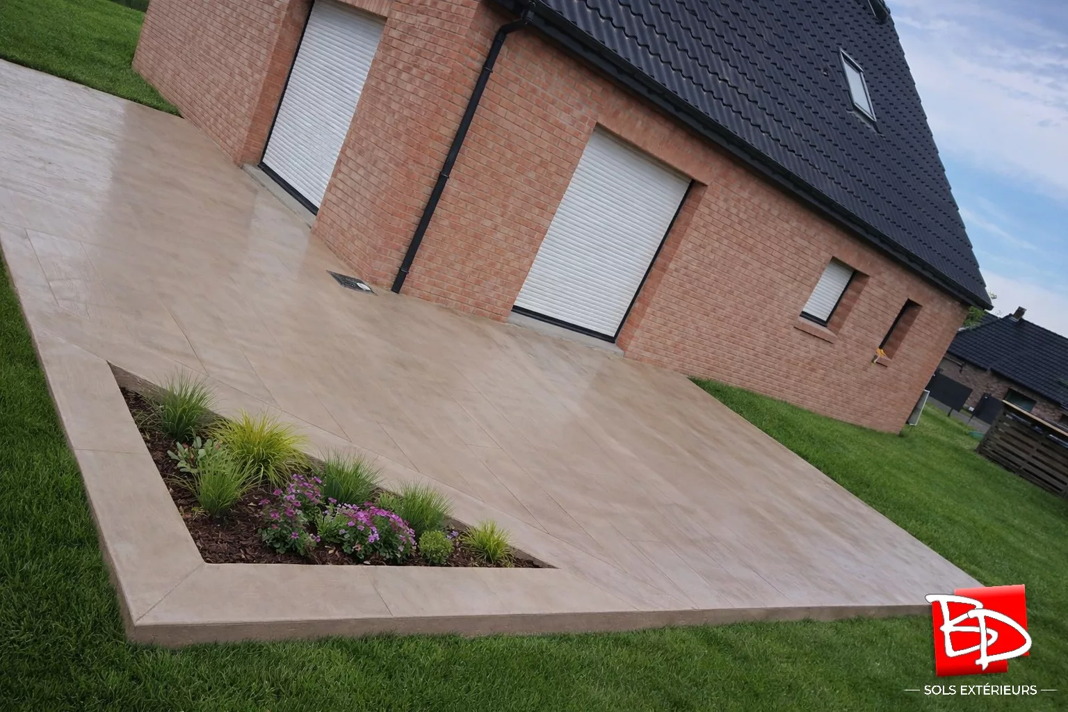 Terrasse avec évidement